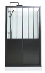 Cabine de douche d'angle L.120 x l.90 cm noir, Artelo