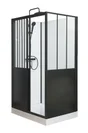 Cabine de douche d'angle L.120 x l.90 cm noir, Artelo