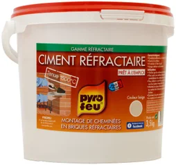 Ciment réfractaire en seau de 3,5 kg