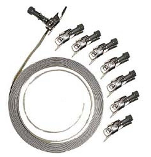 Collier feuillard acier inox 9 mm kit 3 m + 8 têtes basculantes