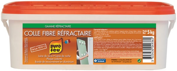 Colle fibre réfractaire, PYROFEU, 5 kg