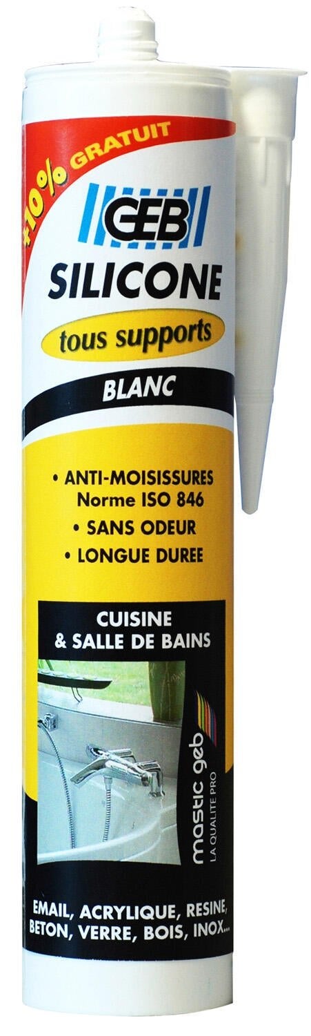 Silicone GEB, blanc, 280 + 10% ml 