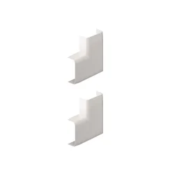 Lot De 2 Angles Plats Blanc Pour Moulure, H. 2.6 X P.1.5 Cm