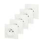 Lot De 5 Prises Avec Terre Neptune, Blanc, Legrand