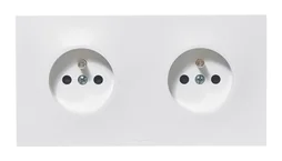 Double Prise Avec Terre Horizontal Neptune, Blanc, Legrand