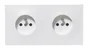 Double Prise Avec Terre Horizontal Neptune, Blanc, Legrand