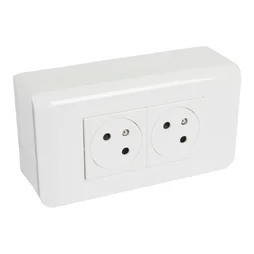 Double prise avec terre complet Mosaic, LEGRAND blanc