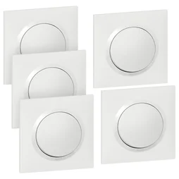 Lot De 5 Interrupteurs Va-Et-Vient Complet, Legrand Dooxie, Blanc