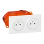 Kit Double Prise Avec Terre Dooxie, Legrand, Blanc