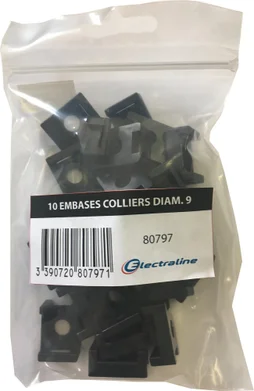 Lot de 10 embases, L. 9 mm