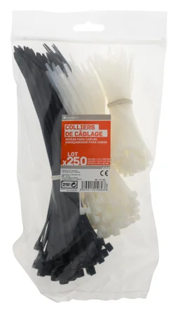 Lot de 250 colliers, diam.25 à 50  x L.100, 140 ou 180 mm