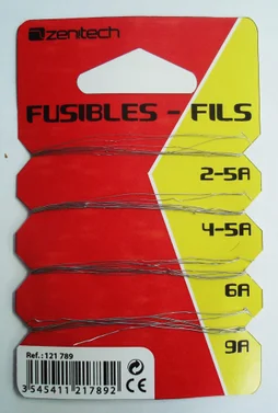 Fil Fusible Plomb 2-5A + 4-5A + 6A + 9A