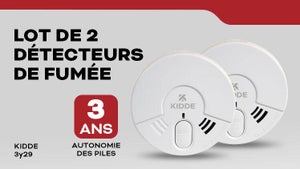 Lot de 2 détecteurs de fumée KIDDE, 3 ans