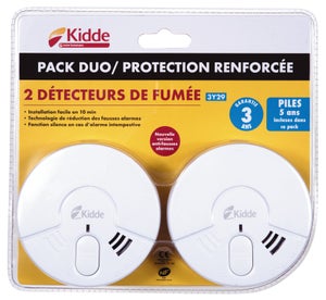 Lot de 2 détecteurs de fumée KIDDE, 3 ans