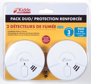 Lot de 2 détecteurs de fumée KIDDE, 3 ans