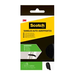 Sangle auto-agrippante noire 19mm x 3,65m 3m