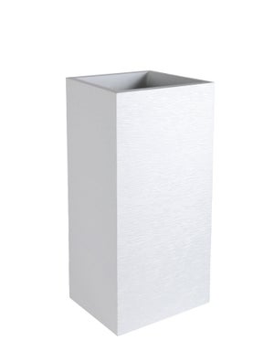 Pot plastique carré EDA L.39.5 x l.39.5 x H.80 cm blanc cérusé