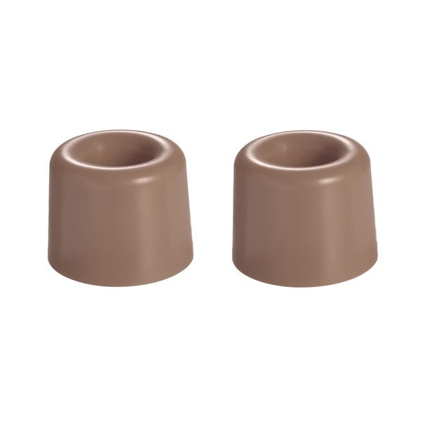 Lot De 2 Butées De Porte À Visser Standers Plastique Mat Beige Diam.3.0 Cm X L.3.0 Cm X H.2.4 Cm