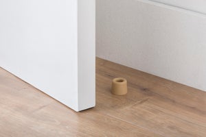 Lot De 2 Butées De Porte À Visser Standers Plastique Mat Beige Diam.3.0 Cm X L.3.0 Cm X H.2.4 Cm