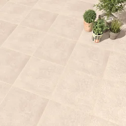 Carrelage Sol Extérieur Medio Effet Pierre Beige Clair Lazy L.45 X L.45 Cm