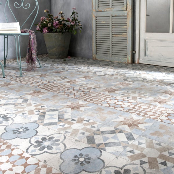 Carrelage Sol Et Mur Forte Effet Ciment Gris Villa L.20 X L.20 Cm
