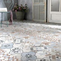 Carrelage Sol Et Mur Forte Effet Ciment Gris Villa L.20 X L.20 Cm