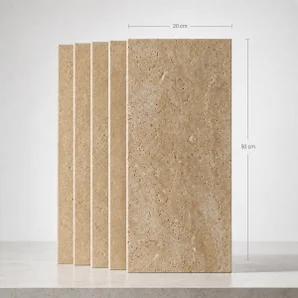 Carrelage Mur Forte Pierre Ivoire Mat L.20 X L.50 Cm, Travertin
