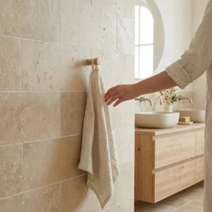 Carrelage Mur Forte Pierre Ivoire Mat L.20 X L.50 Cm, Travertin
