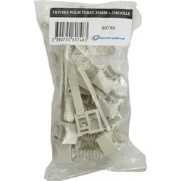 Lot De 10 Fixes Pour Tube Et Chevilles, Diam.25, L.85 Mm