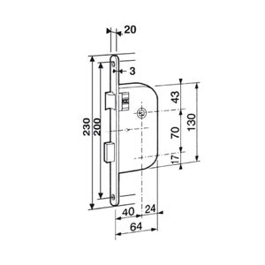 Serrure encastrée BRICARD, à clé, axe 40 mm