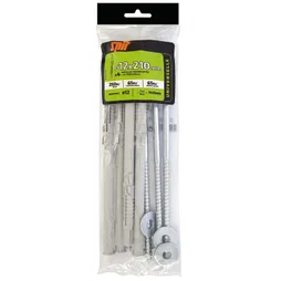 Lot De 4 Chevilles Et Vis Longues Universelles Nylon Spit, Diam.12 X L.210 Mm