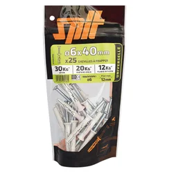 Lot de 25 chevilles à frapper nylon Spit, diam. 6 x L. 40 mm