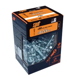 Lot De 50 Goujons À Bague À Expansion Acier Spit, Diam.8 X L.55 Mm