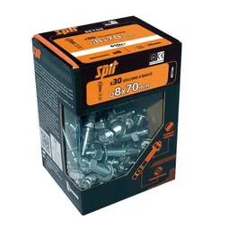 Lot de 30 goujons à bague à expansion acier Spit, diam. 8 x L. 70 mm