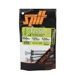 Lot De 2 Goujons Et Vis Acier Spit, Diam.12 X L.50 Mm