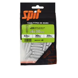 Lot De 20 Chevilles Spit, Diam.6 Mm X L.30 Mm