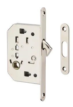 Boitier Pour Serrure Coulissante Rectangle Acier Chromé, Gris