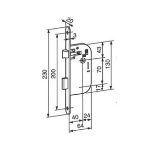 Serrure Encastrée Bricard, À Clé, Axe 40 Mm