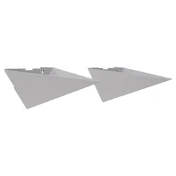 Lot De 2 Équerres Iceberg Acier Époxy Gris, H.7.4 X P.15 Cm