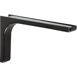 Equerre Léonard Acier Plastifié Noir, H.14.4 X P.24 Cm