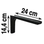 Equerre Léonard Acier Plastifié Noir, H.14.4 X P.24 Cm