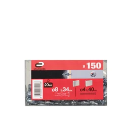 150 Chevilles À Expansion Standers, Diam.8 X L.34 Mm