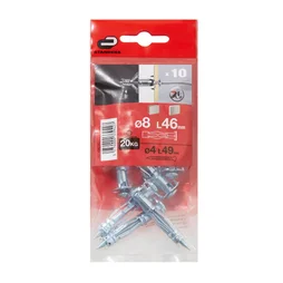 Lot de 10 chevilles à expansion Standers, diam.8 X L.40 mm