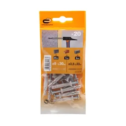 Lot De 20 Chevilles À Frapper Standers, Diam.5 X L.30 Mm