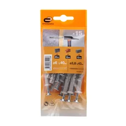 Lot De 15 Chevilles À Frapper Standers, Diam.6 X L.40 Mm