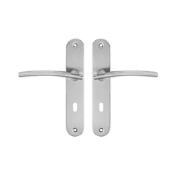 2 poignées de porte Marion trou de clé INSPIRE, inox entraxe 195 mm