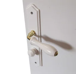 2 Poignées De Porte Bois Condamnation, Bois Entraxe 195 Mm