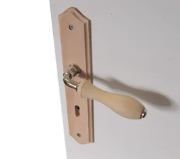 2 Poignées De Porte Bois Trou De Clé, Bois Entraxe 195 Mm