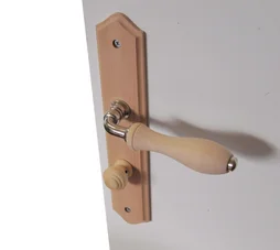 2 Poignées De Porte Bois Condamnation, Bois Entraxe 195 Mm