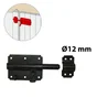 Verrou de box porte cadenas en acier noir, Diam.12 mm L.120 x P.20 mm AFBAT